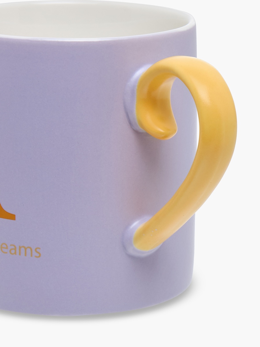 Slogan Print Bone China Mug with Initial A
