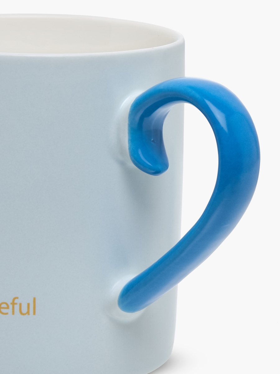Slogan Print Bone China Mug with Initial K