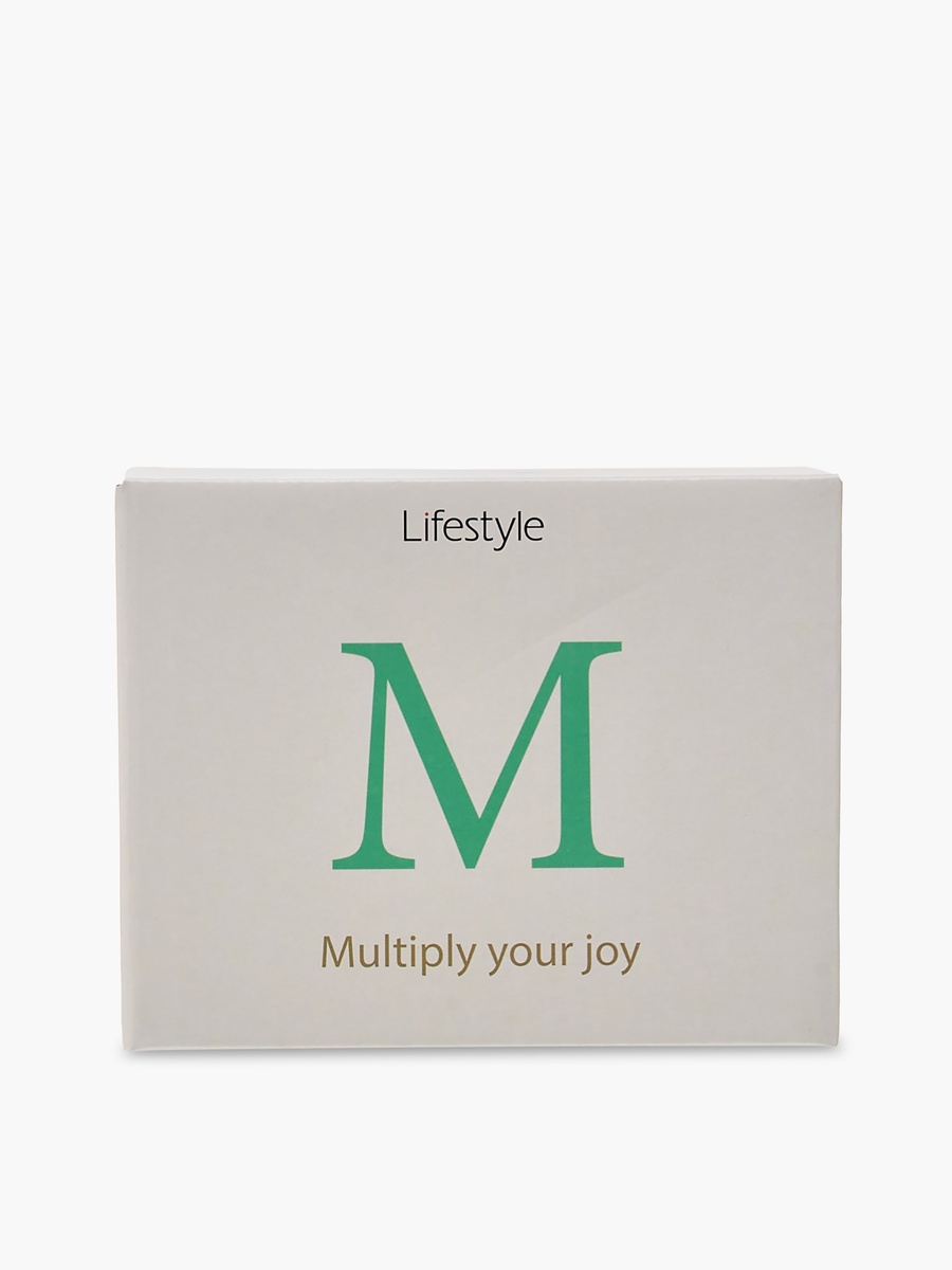 Slogan Print Bone China Mug with Initial M