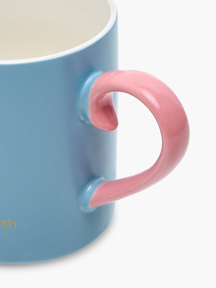 Slogan Print Bone China Mug with Initial R
