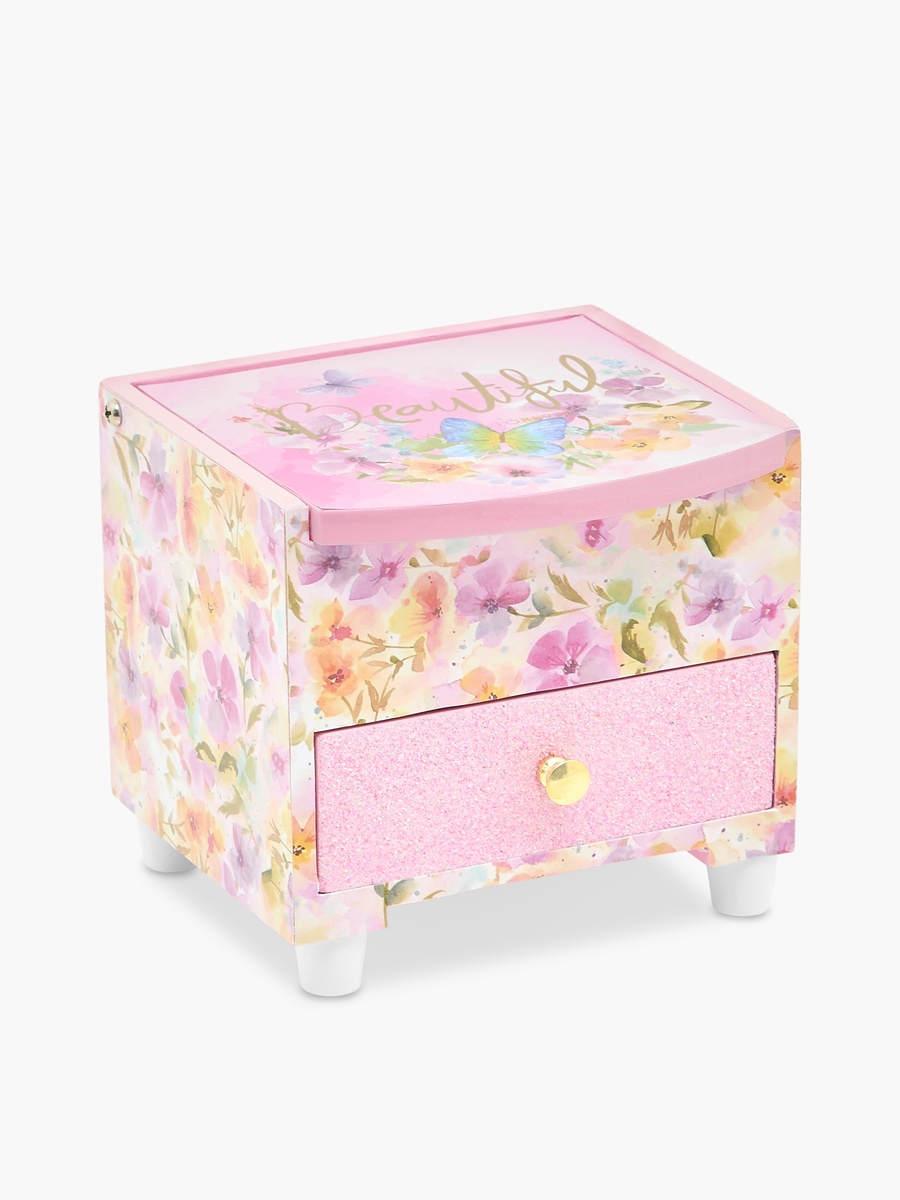 Floral Butterfly Print Jewellery Organizer - 14x13x13 cm