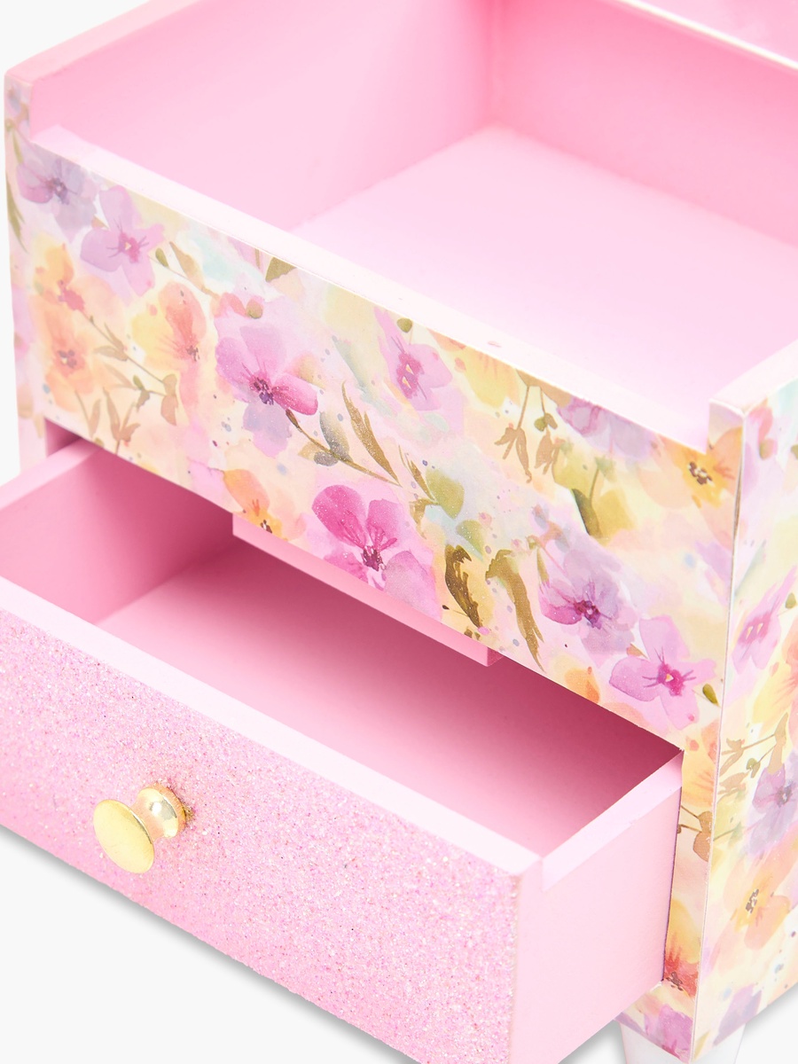Floral Butterfly Print Jewellery Organizer - 14x13x13 cm