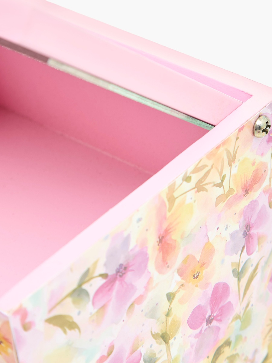 Floral Butterfly Print Jewellery Organizer - 14x13x13 cm