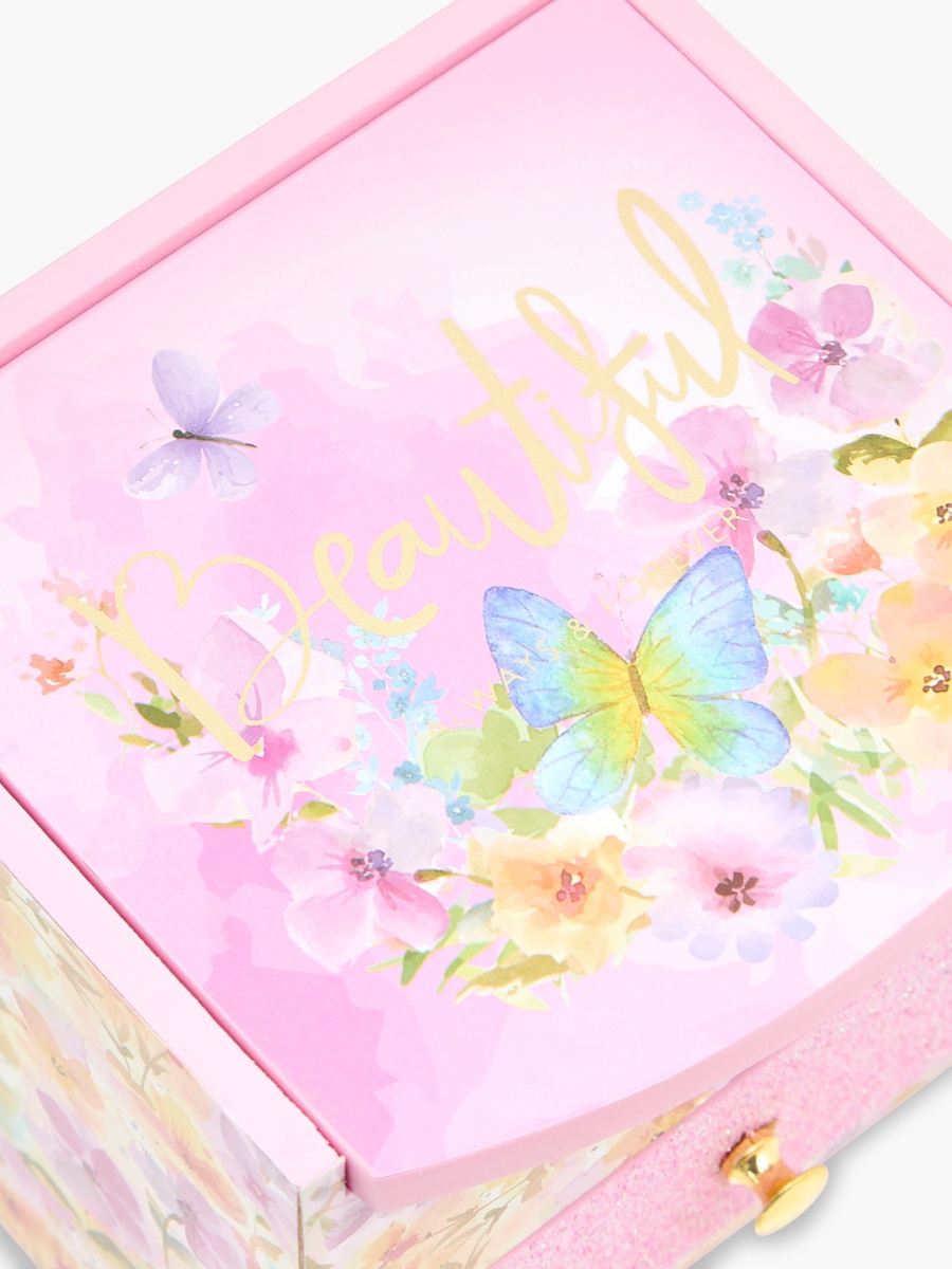Floral Butterfly Print Jewellery Organizer - 14x13x13 cm
