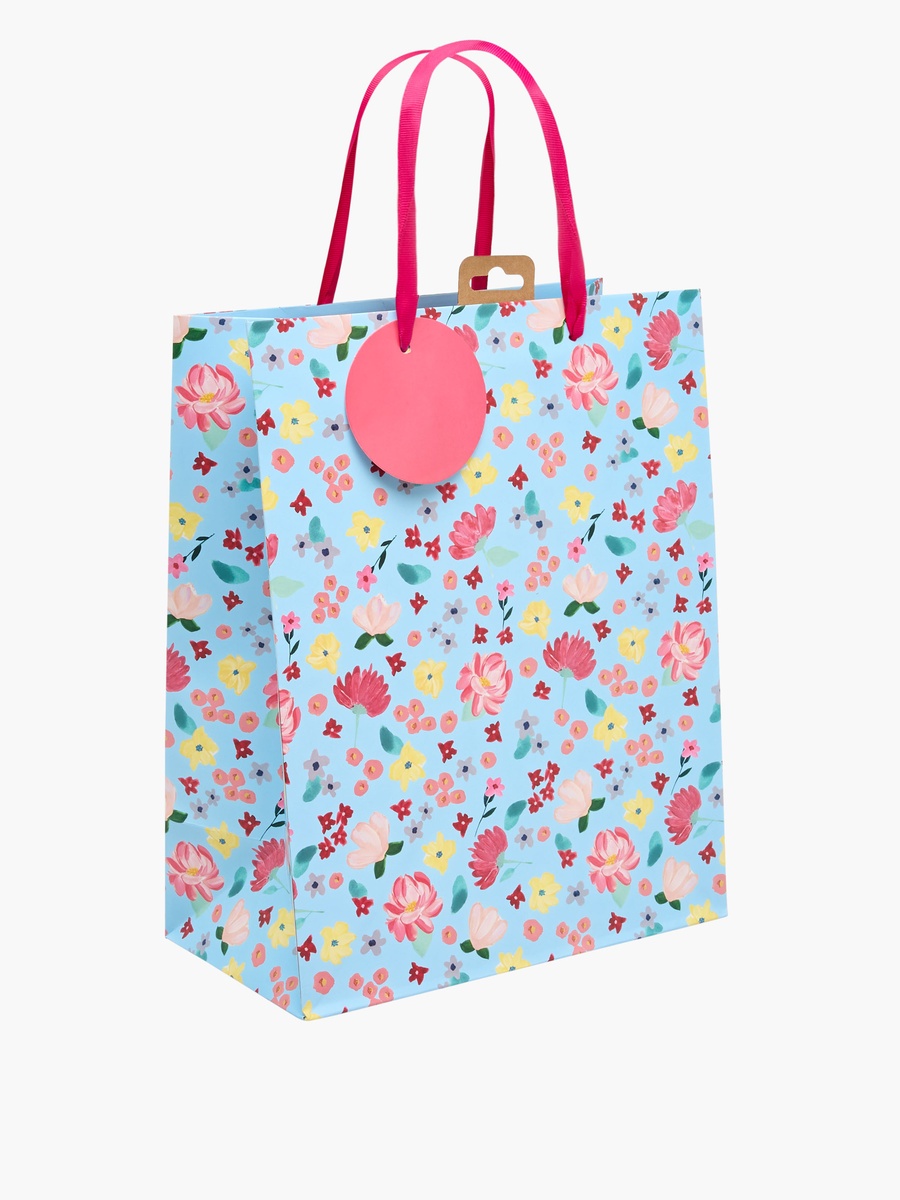 Floral Print Gift Bag - 27x0.4x33 cm