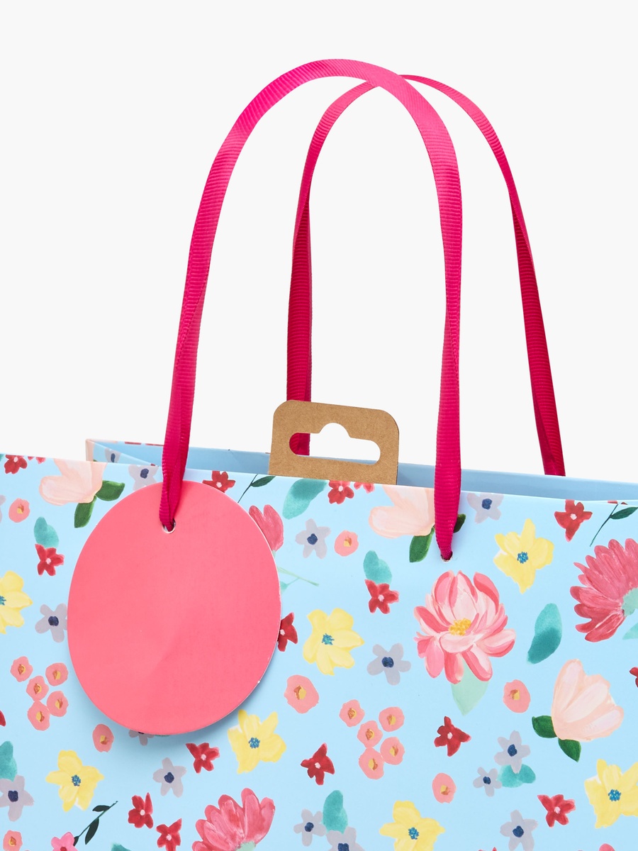 Floral Print Gift Bag - 27x0.4x33 cm
