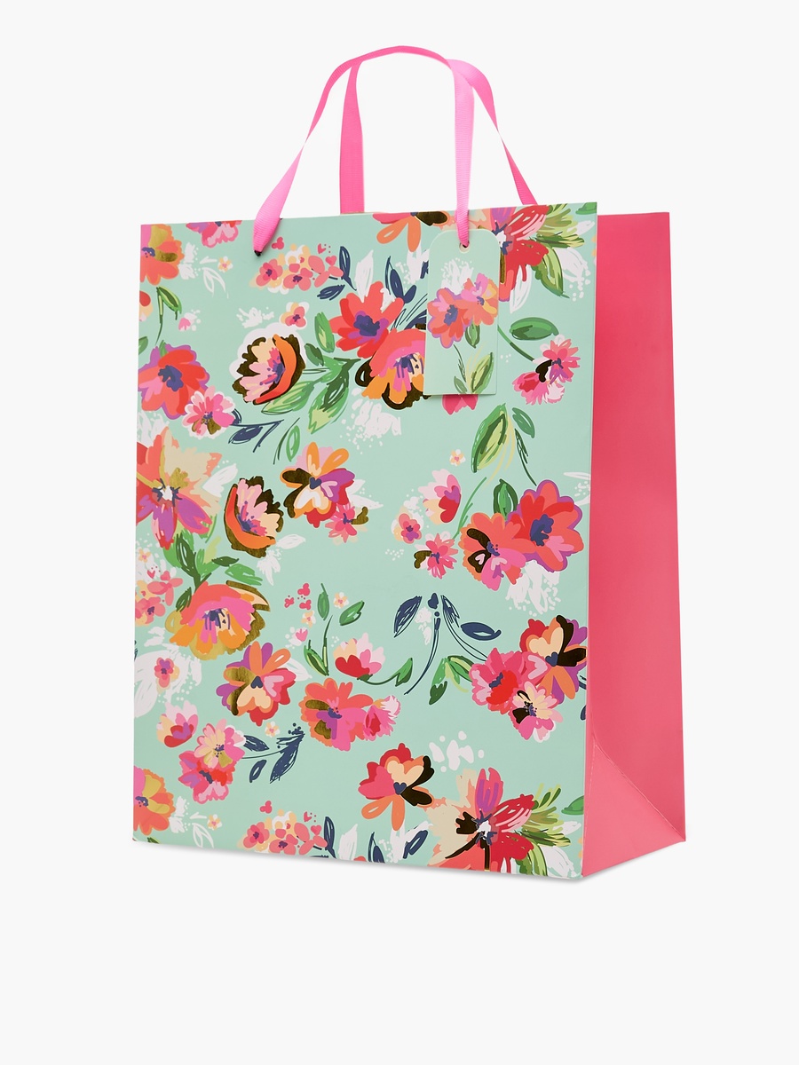 Floral Print Paper Gift Bag - Large