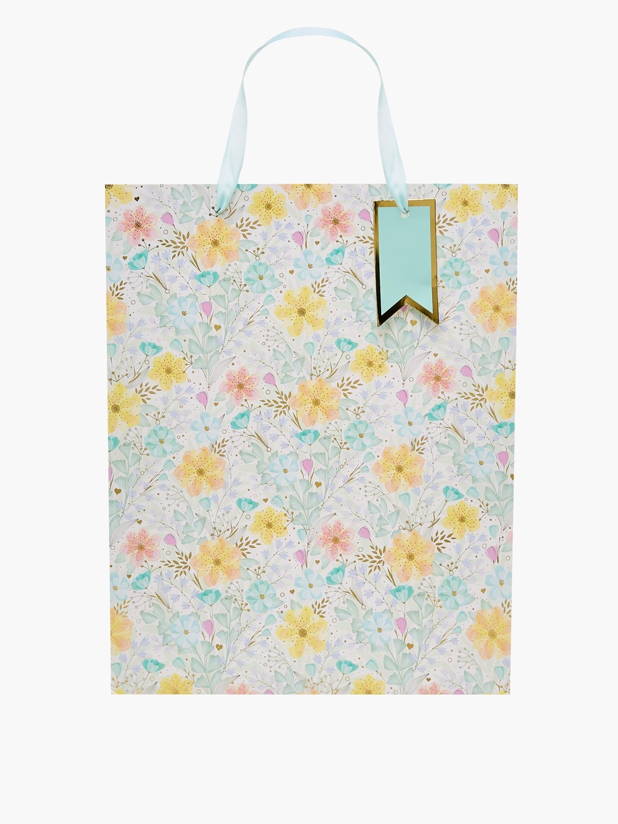 Floral Print Paper Gift Bag - Large
