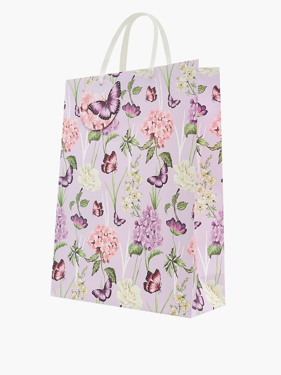 Floral Print Paper Gift Bag - Large