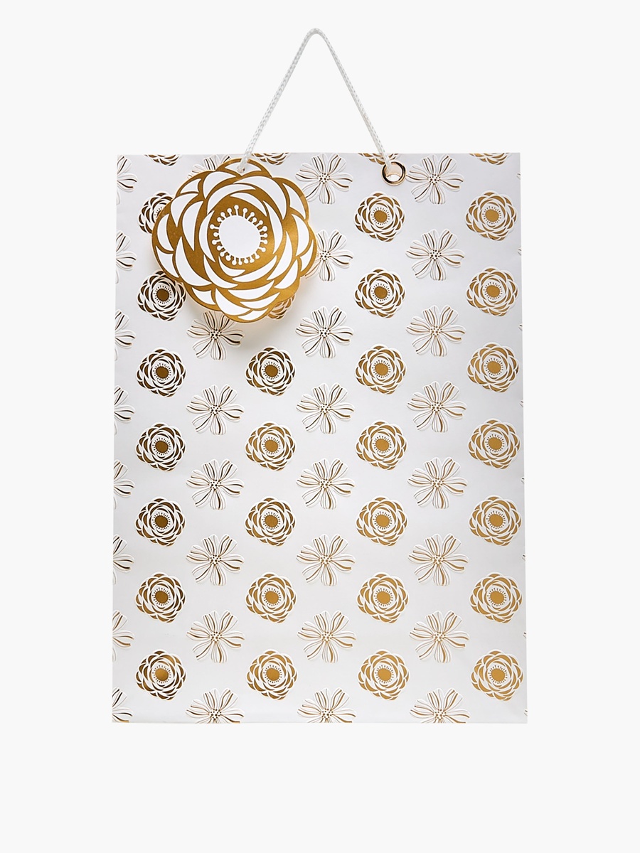 Flower Print Paper Gift Bag - Large