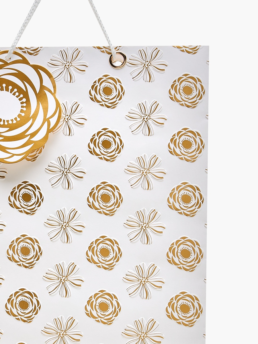 Flower Print Paper Gift Bag - Large
