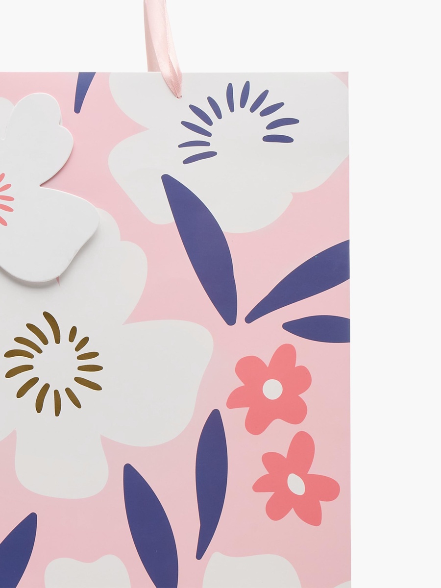 Floral Print Paper Gift Bag - Large