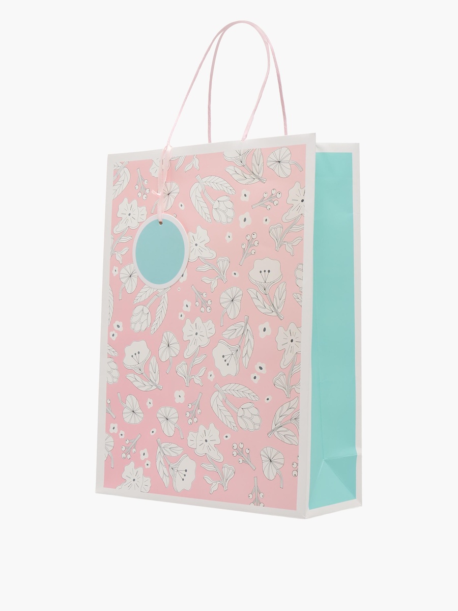 Floral Print Paper Gift Bag - Large