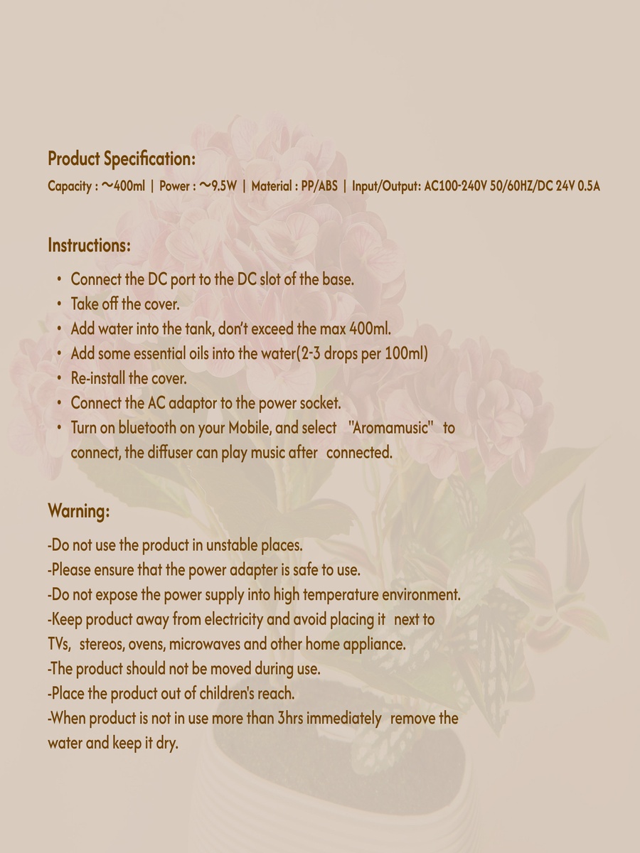 Hydressa Botanical Aroma Diffuser