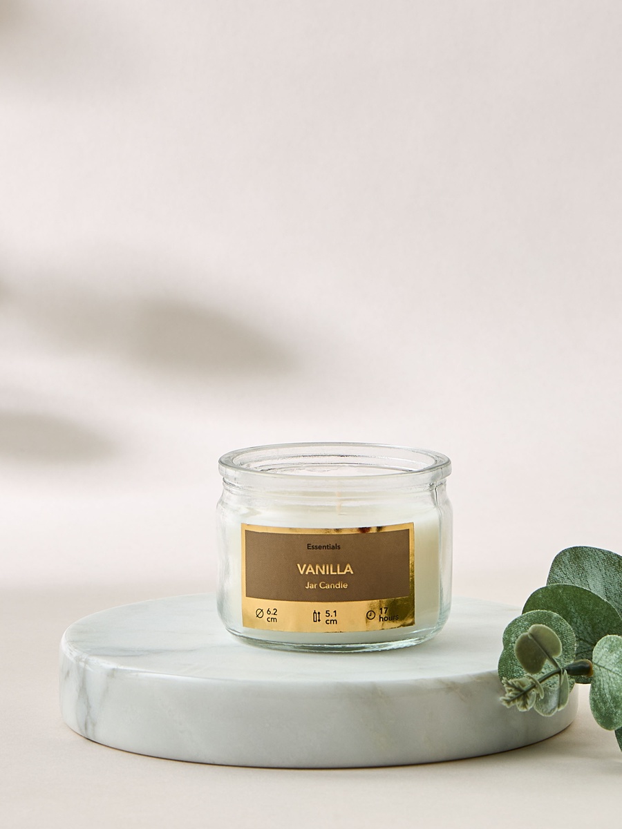 Essentials Vanilla Scented Jar Candle - 17 h