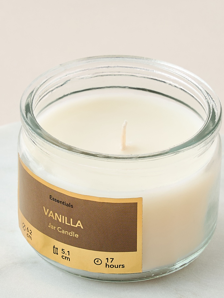 Essentials Vanilla Scented Jar Candle - 17 h