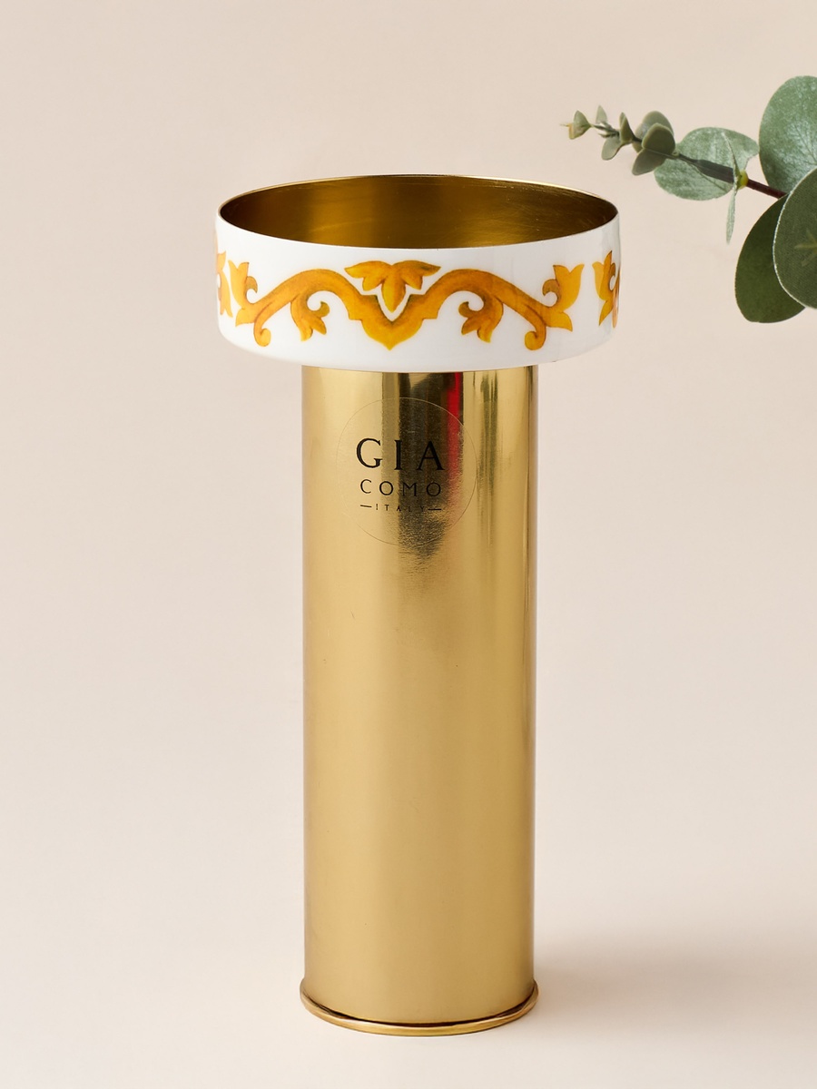 Metallic Pillar Candleholder - 9 cm