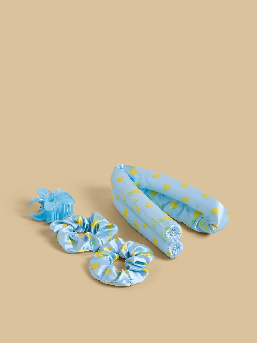 Lemon Print Hair Roller Set