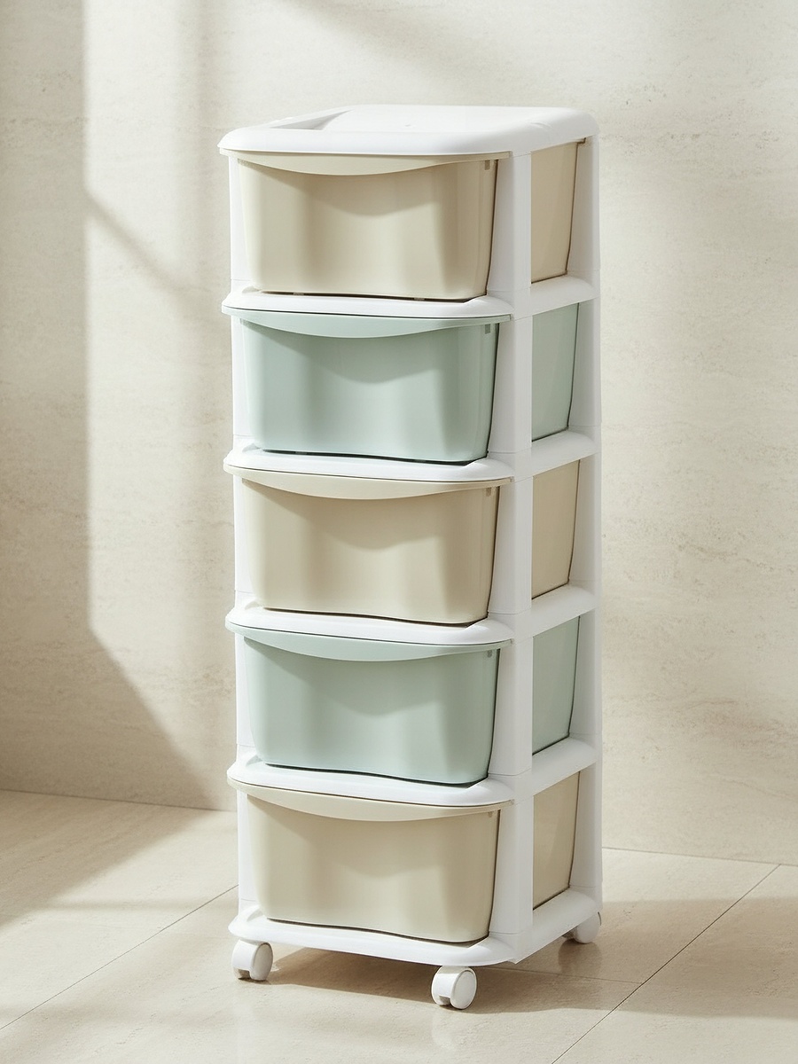 رف أدراج تخرين 5 طوابق مع عجلات - 37*37*90 سم