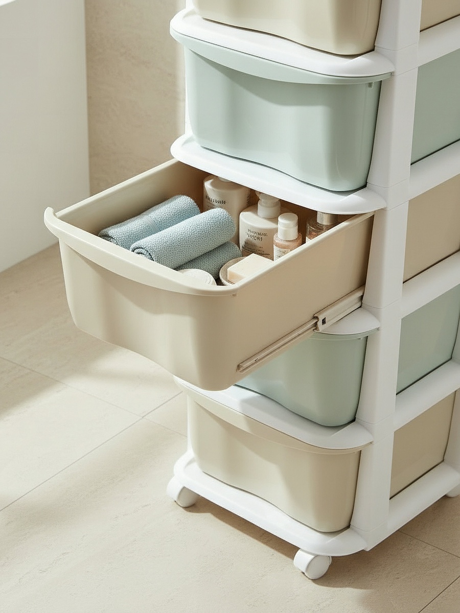 رف أدراج تخرين 5 طوابق مع عجلات - 37*37*90 سم