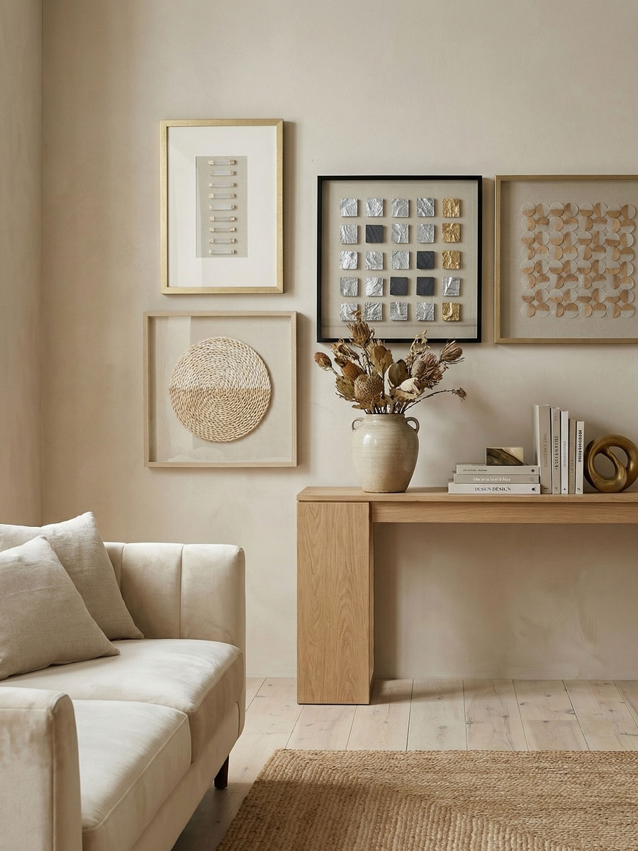 Umber Olivia Luxe Gypsum Shadow Box with Frame - 35x50 cm