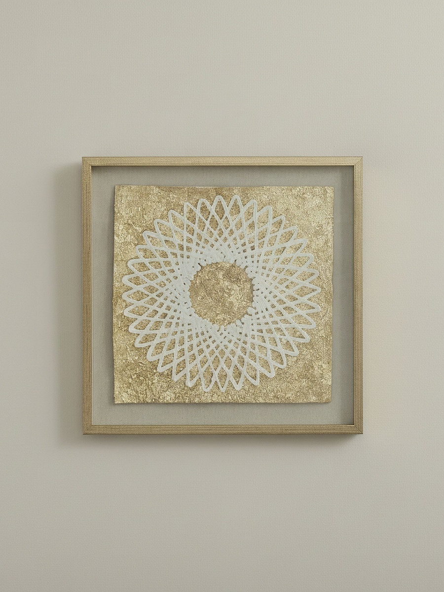 Aurum Olivia Luxe Paper Shadow Box with Frame - 60x60 cm