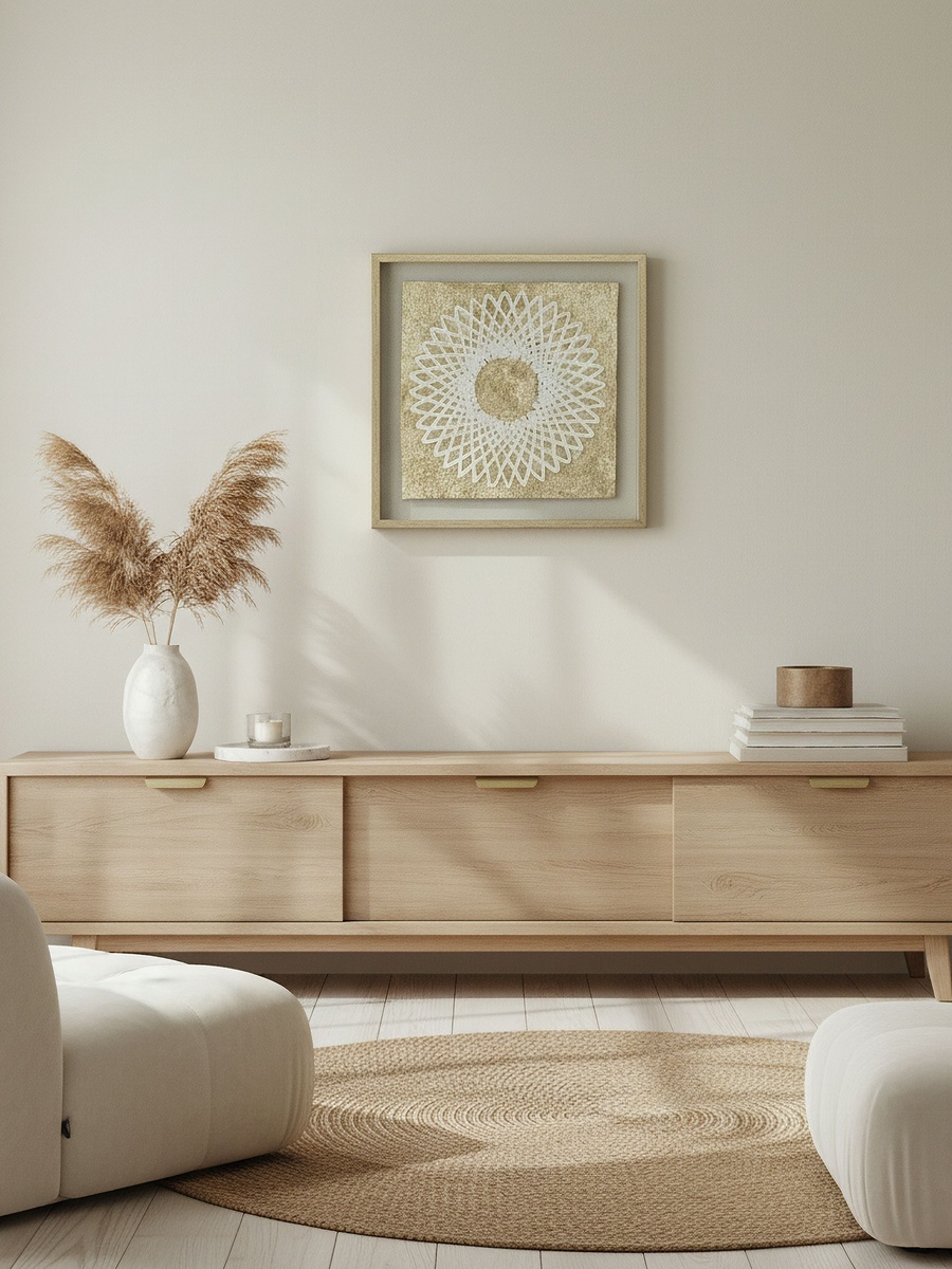 Aurum Olivia Luxe Paper Shadow Box with Frame - 60x60 cm