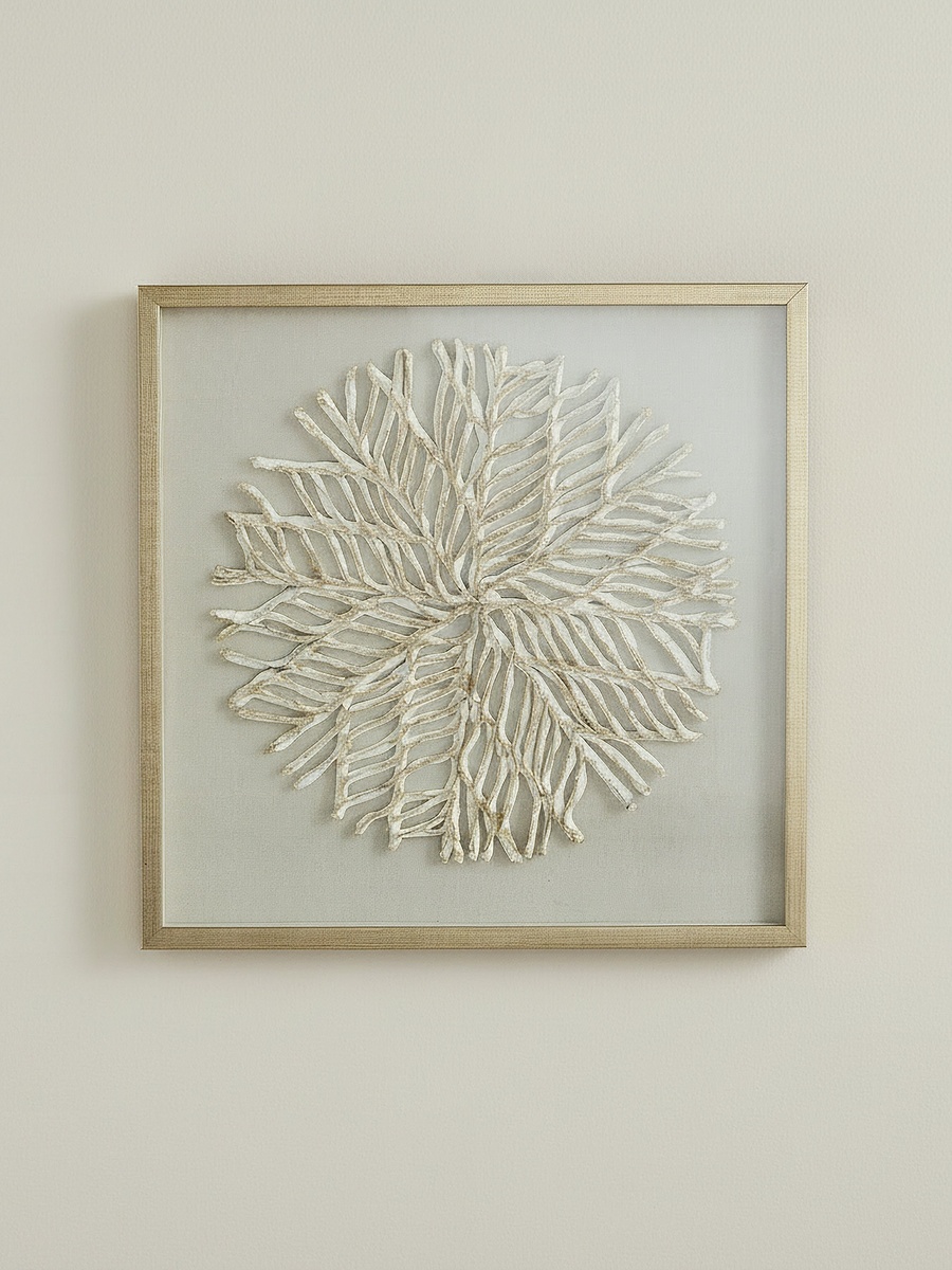 Umber Olivia Luxe Paper Shadow Box with Frame - 60x60 cm