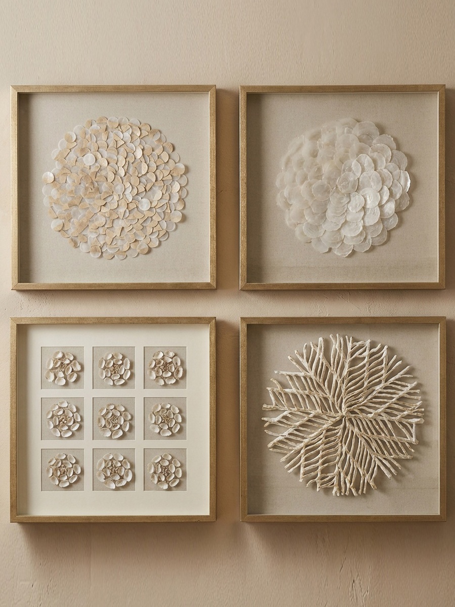 Umber Olivia Luxe Paper Shadow Box with Frame - 60x60 cm