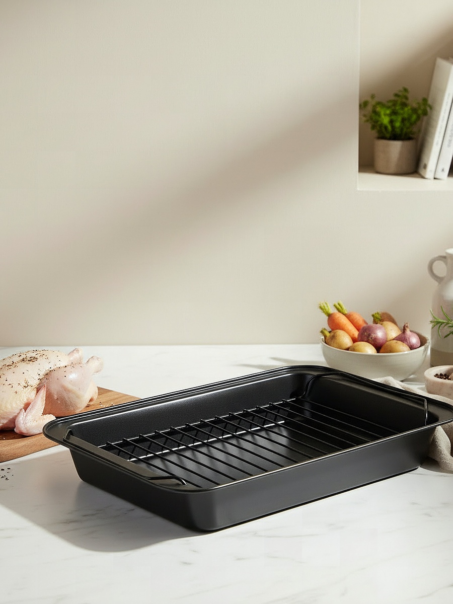BakeOlogy Roasting Pan with Rack - 37.5x25.5 cm