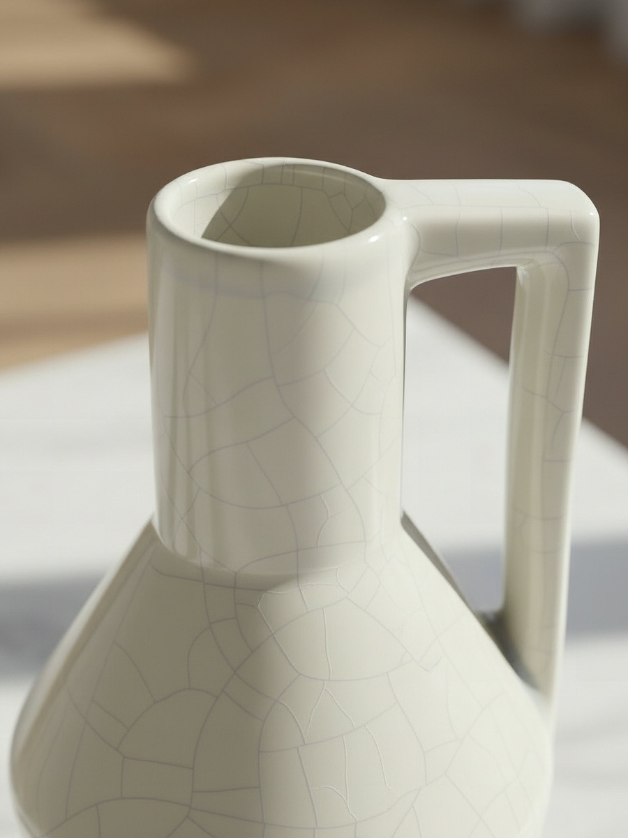 Monochrome Sinatra Antique Crackle Vase - 12.2x12.2x33.9 cm