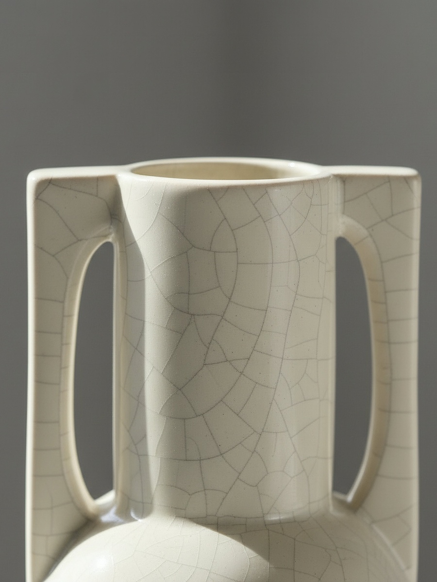 Monochrome Sinatra Antique Crackle Vase - 11.4x11.4x30.3 cm