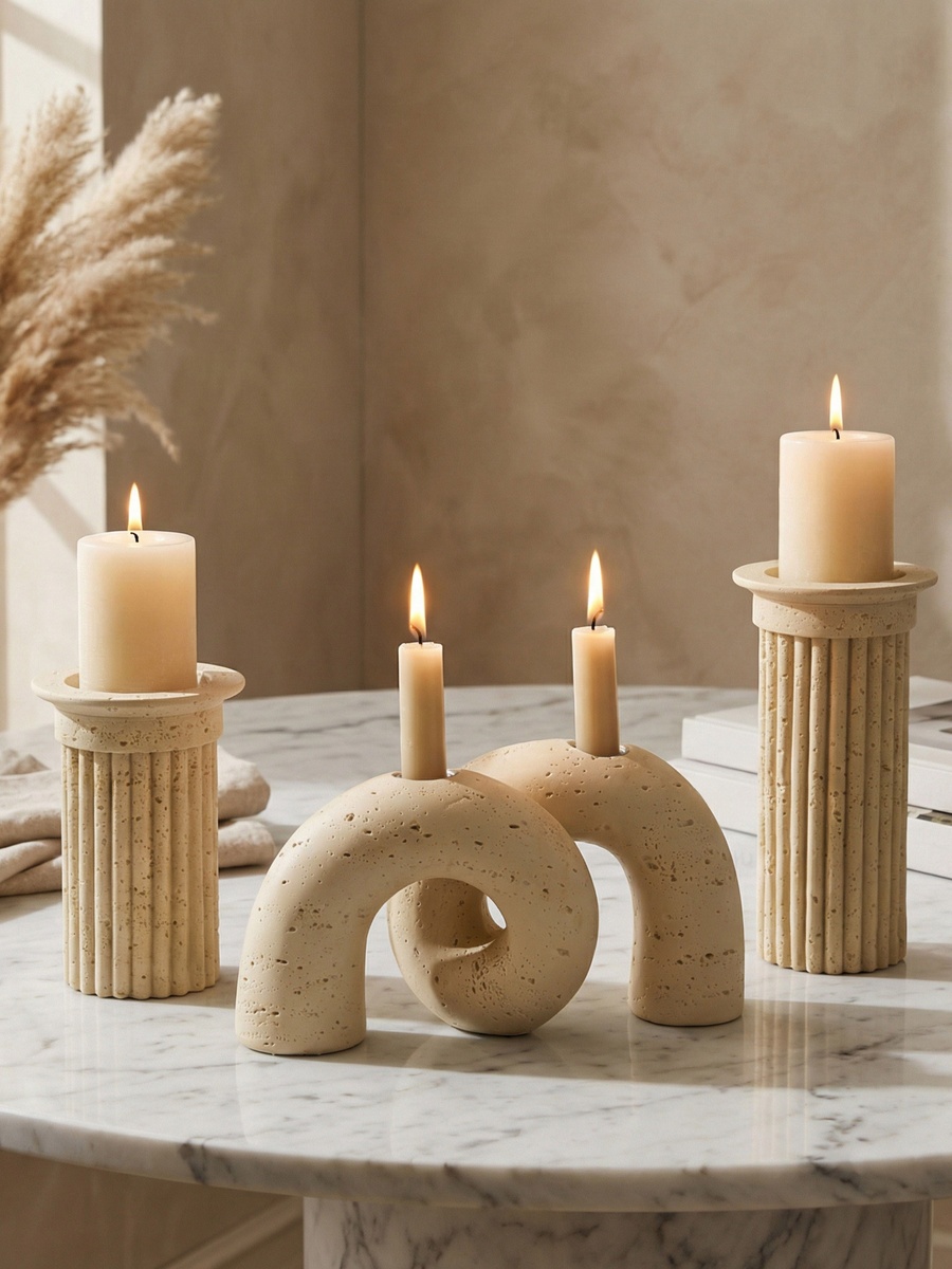 Umber Whyton Anelli Decorative Pillar Candleholder - 12x12x20 cm