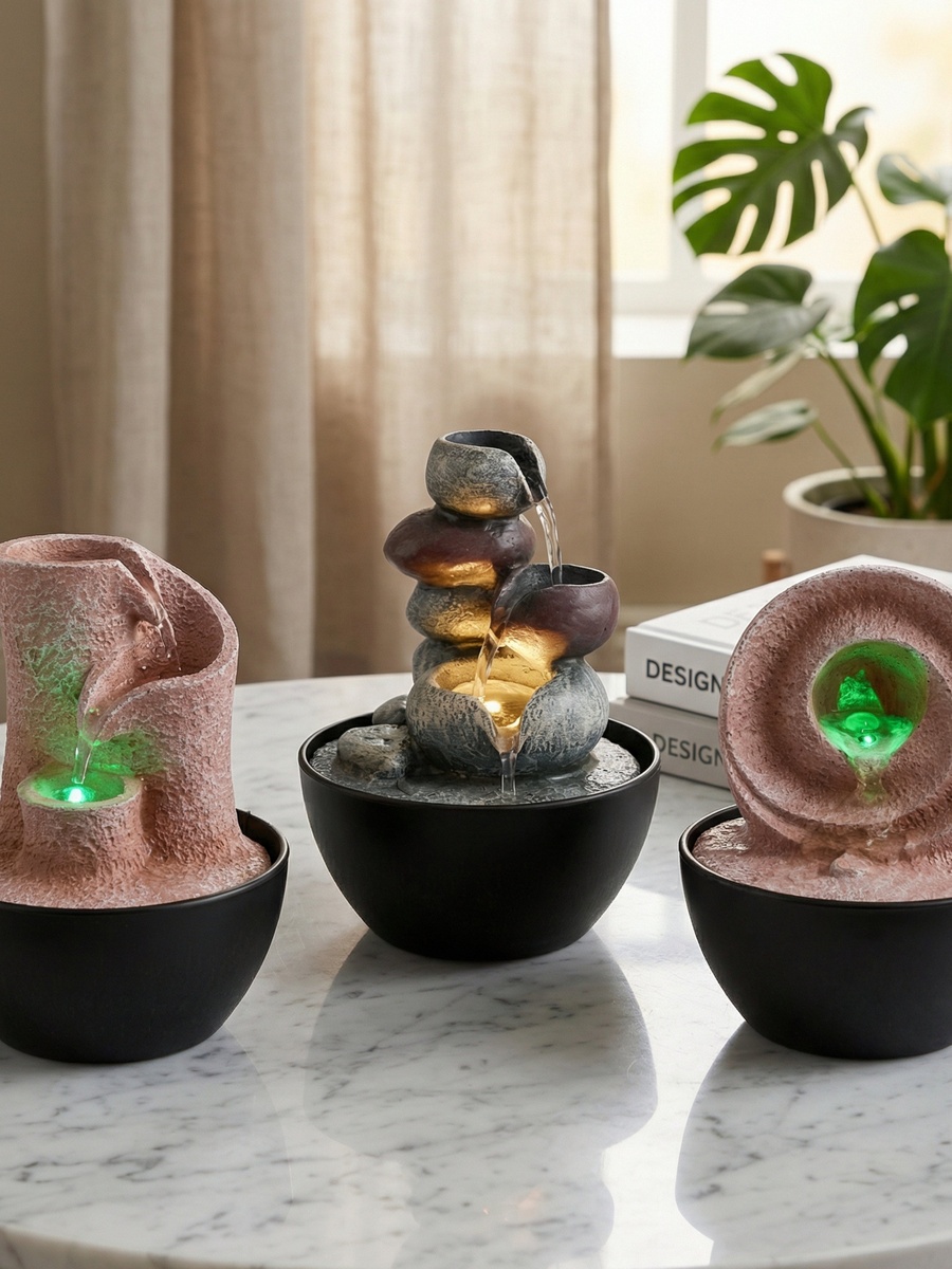 Cascadia Kyoto Modern Mini Modern Fountain - 13x13x18 cm