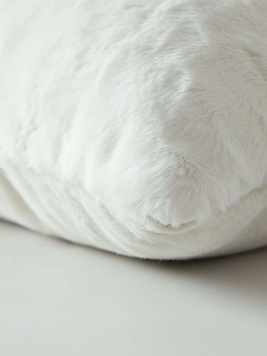 Faux Rabbit Fur Filled Cushion - 50x50 cm