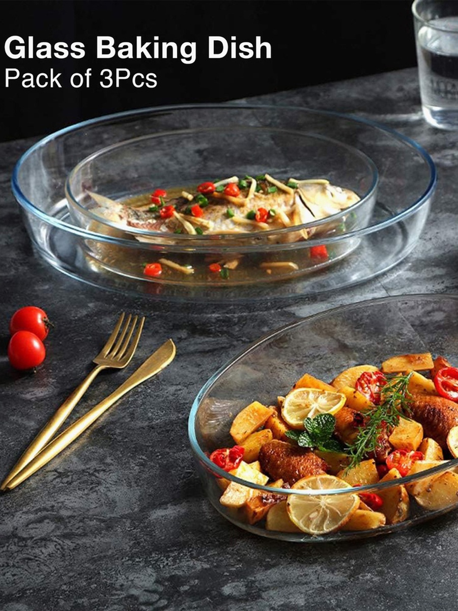 Safa Borosilicate Glass Baking Dish - Set of 3