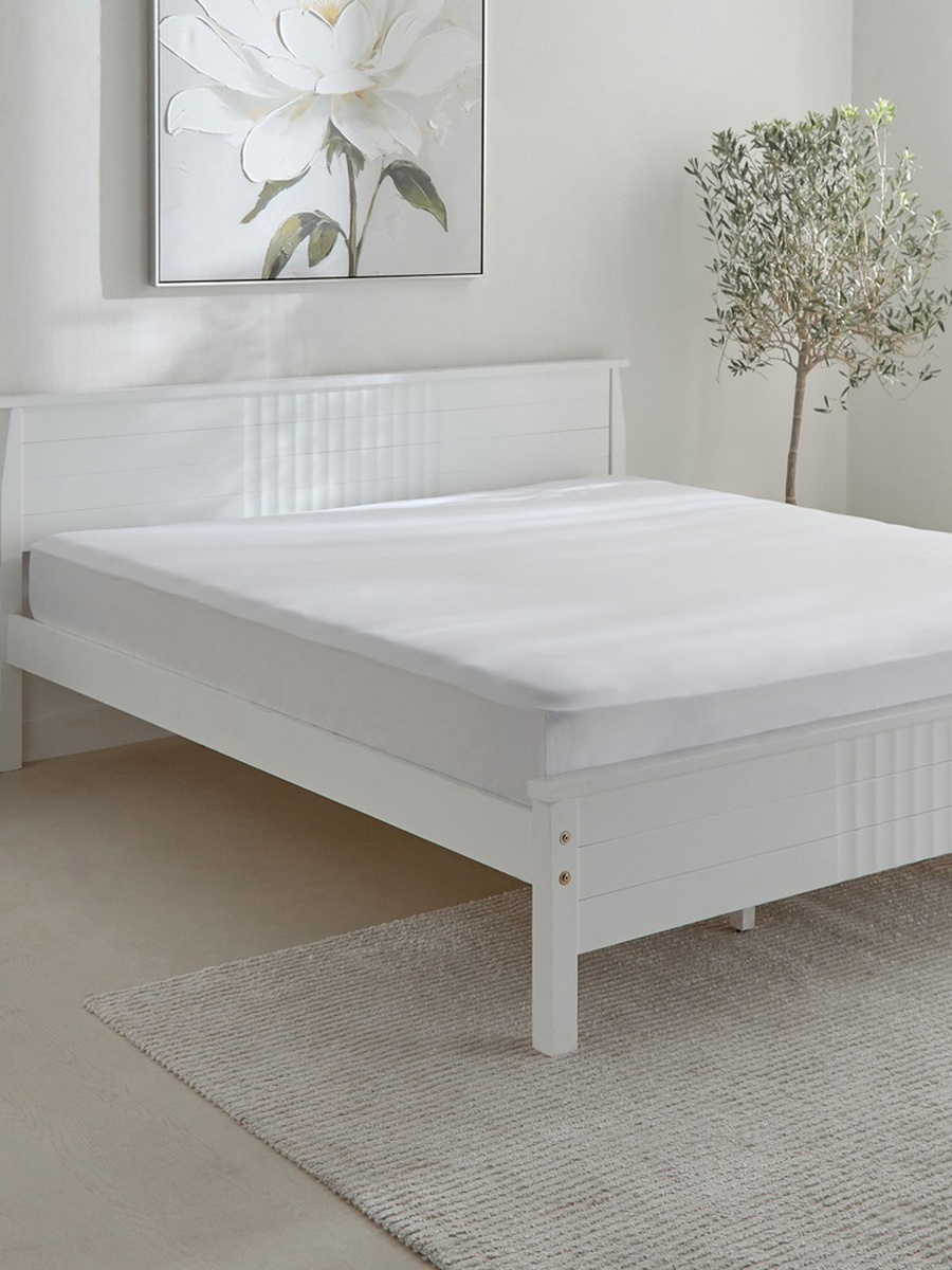 Opulent Luxe Cotton Solid Super King Fitted Sheet - 200x200+40 cm
