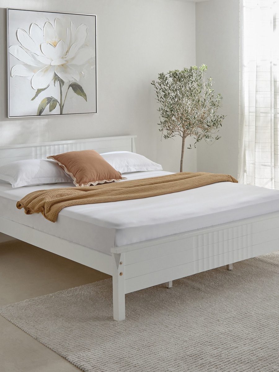 Opulent Luxe Cotton Solid Super King Fitted Sheet - 200x200+40 cm