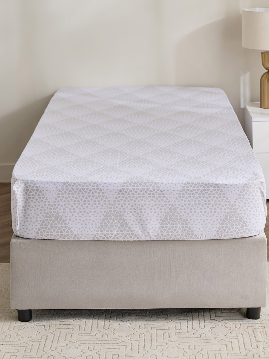 Malta Cara Printed Cotton Twin Fitted Sheet - 120x200+33 cm