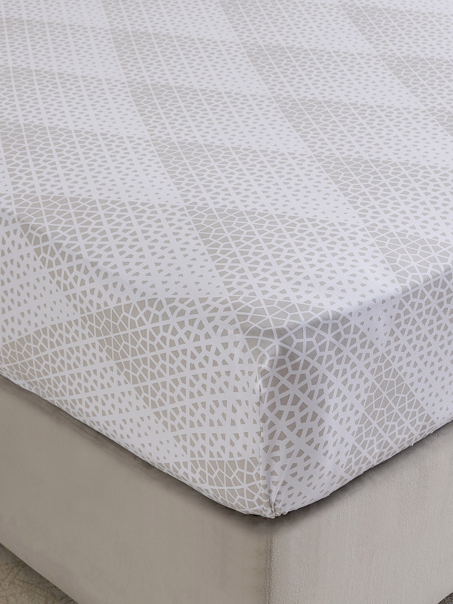 Malta Cara Printed Cotton Queen Fitted Sheet - 150x200+33 cm