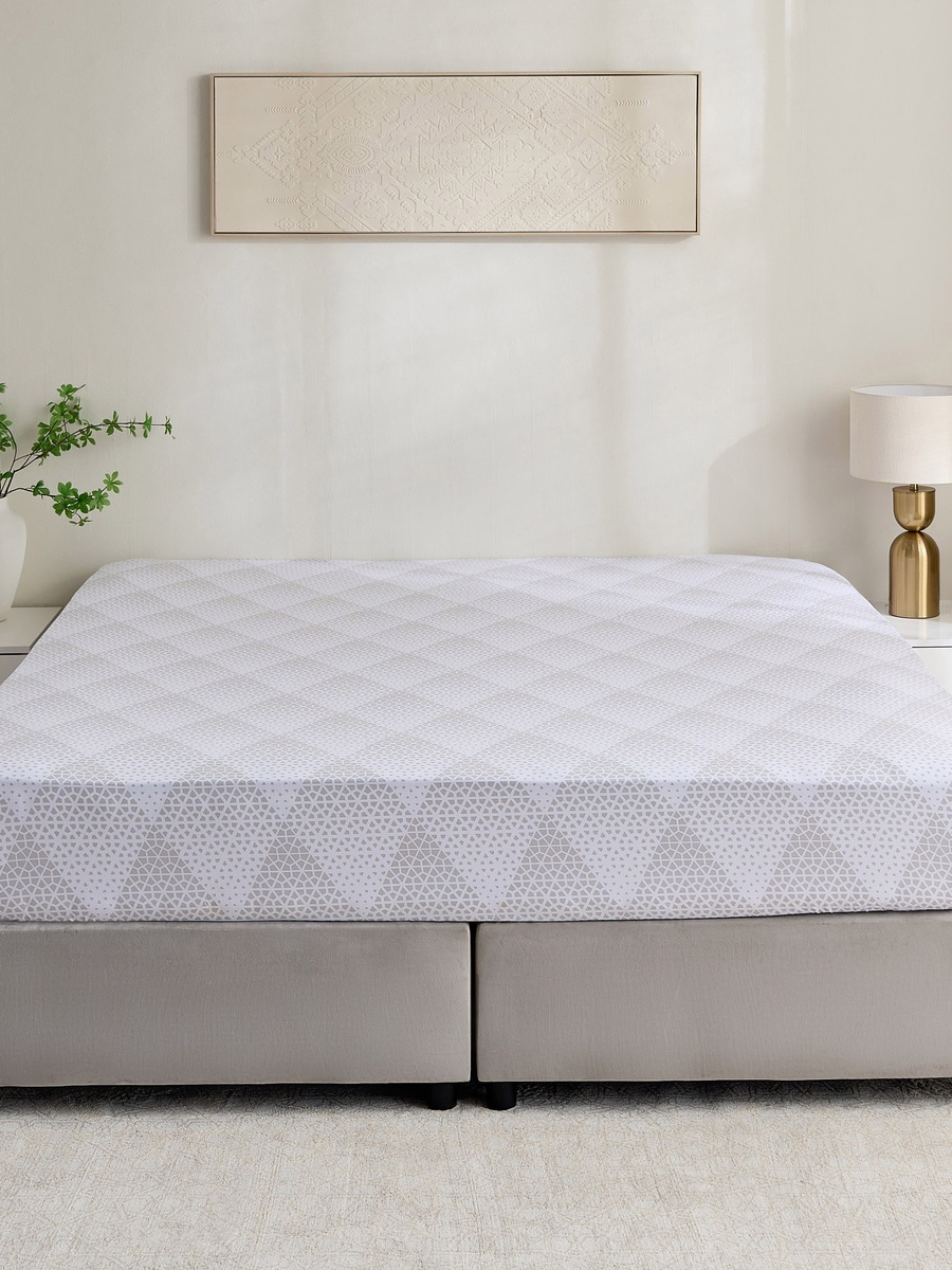 Malta Cara Printed Cotton Queen Fitted Sheet - 150x200+33 cm