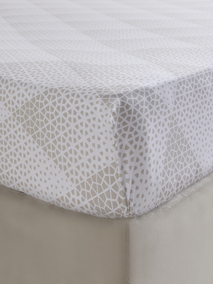 Malta Cara Printed Cotton Queen Fitted Sheet - 150x200+33 cm