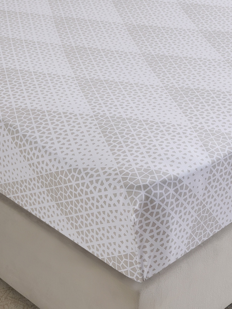 Malta Cara Printed Cotton Super King Fitted Sheet - 200x200+33 cm