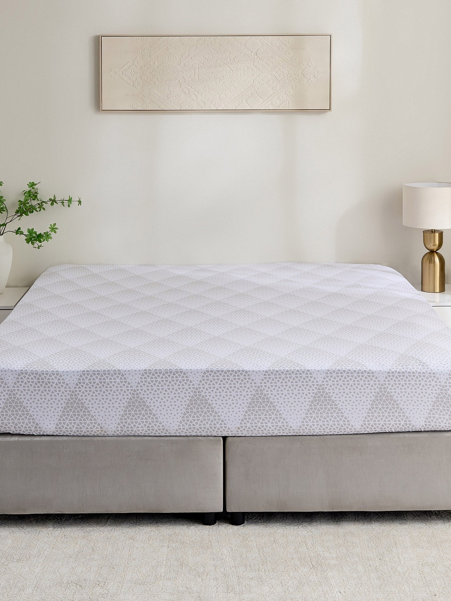 Malta Cara Printed Cotton Super King Fitted Sheet - 200x200+33 cm