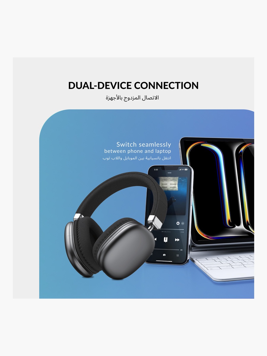 Over-Ear Headphones with Earbuds - Bluetooth for Gaming