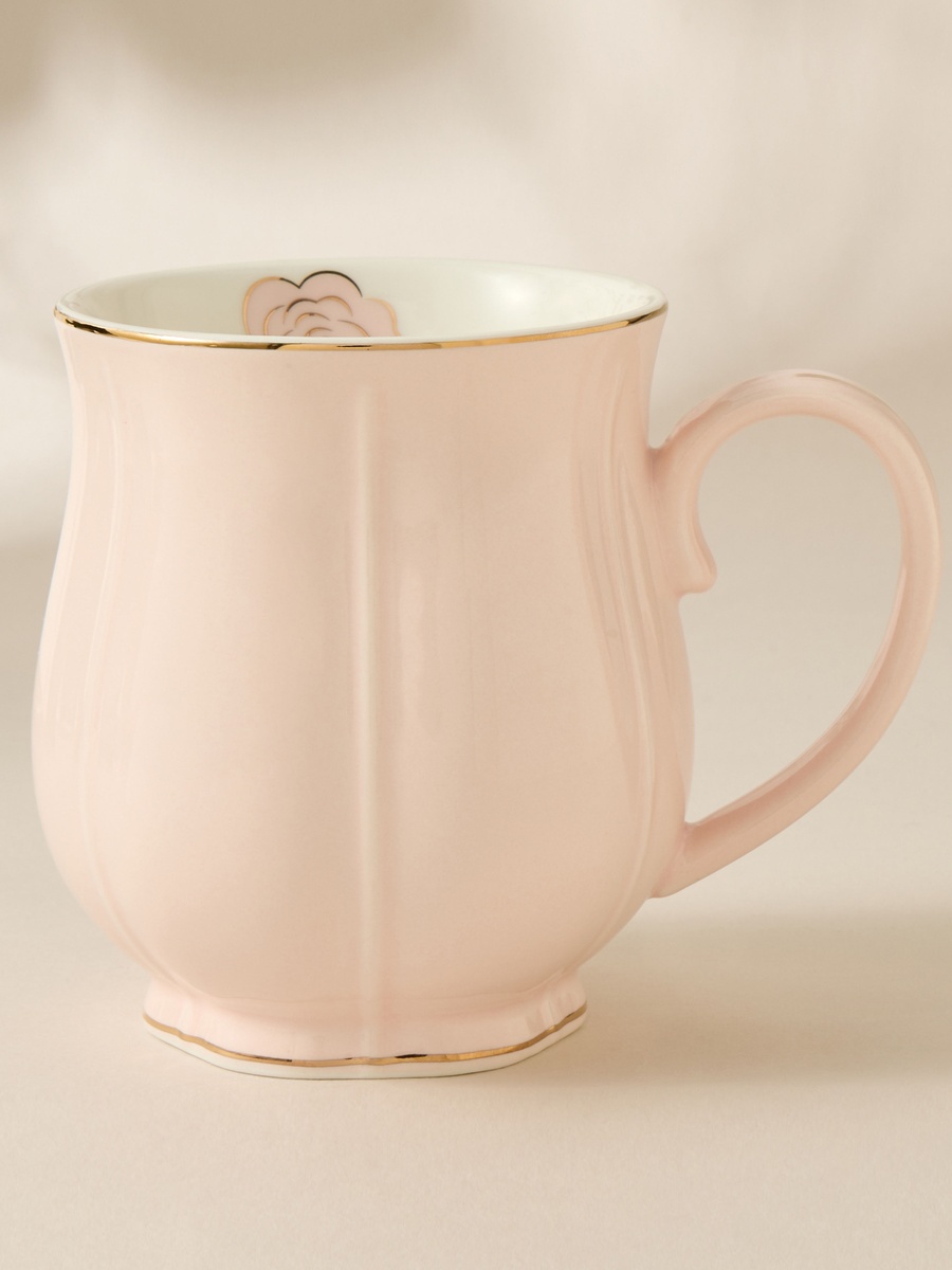 Rose Accent Porcelain Mug - 330 ml