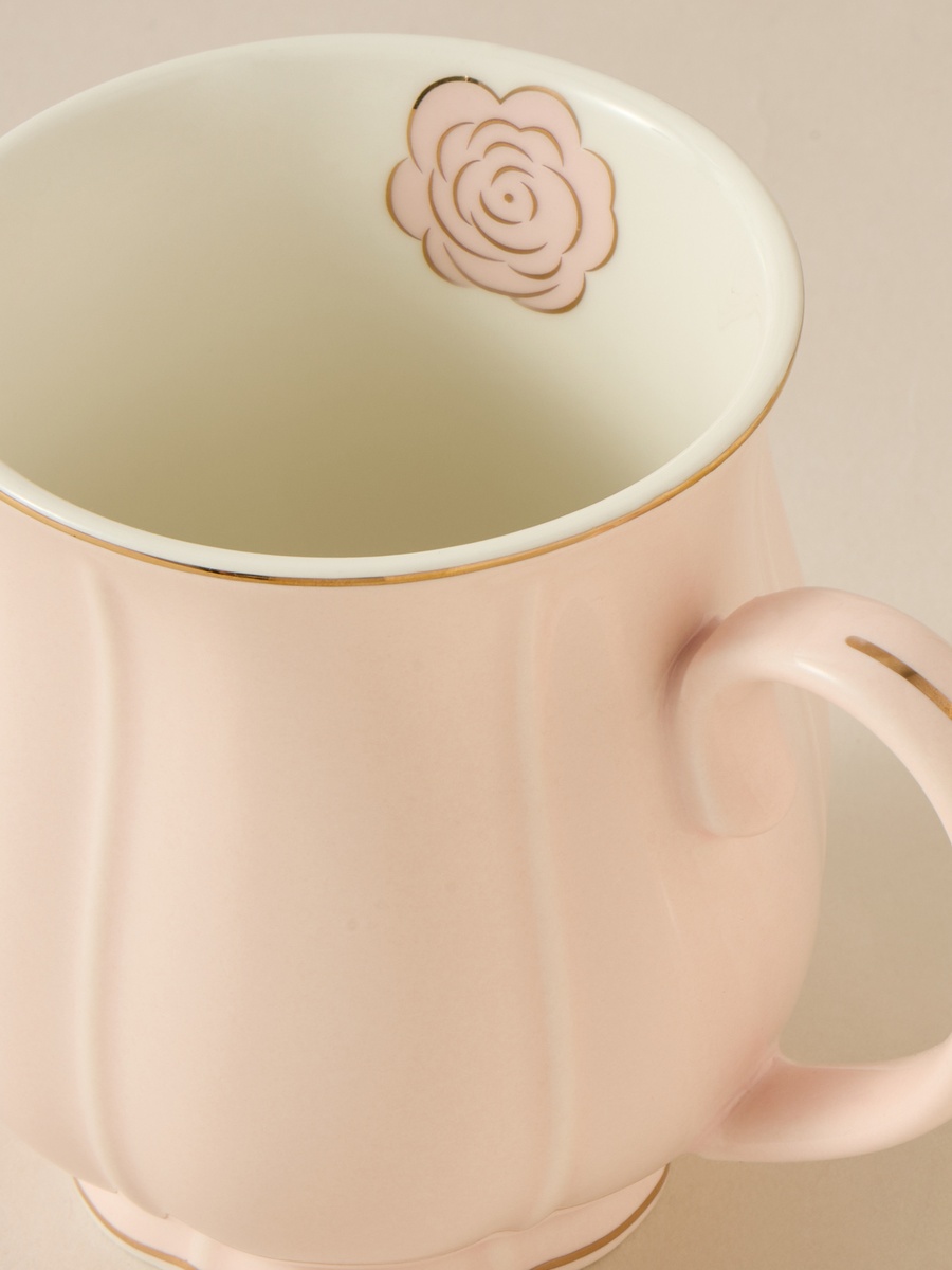 Rose Accent Porcelain Mug - 330 ml