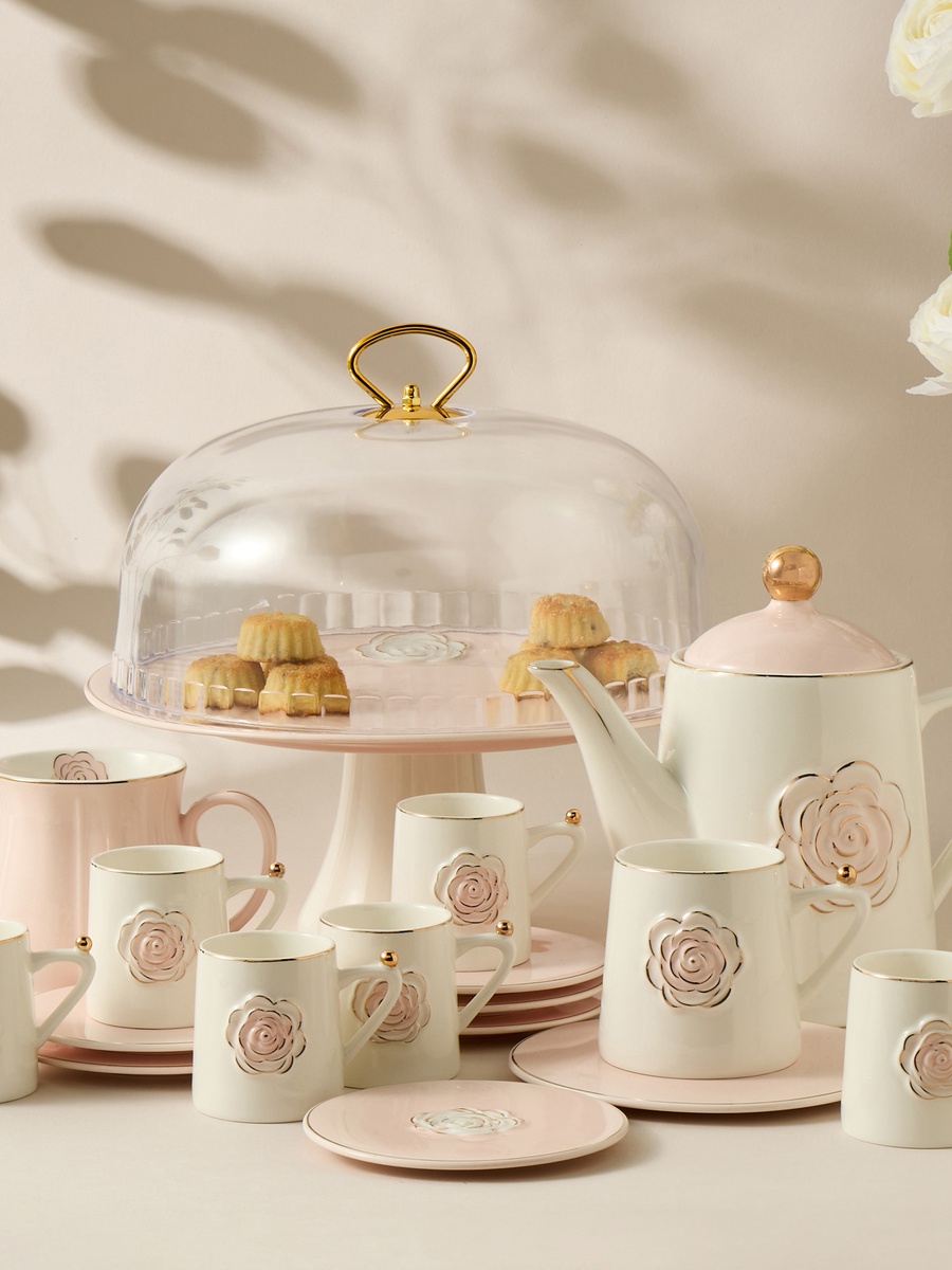 Rose Accent Porcelain Mug - 330 ml