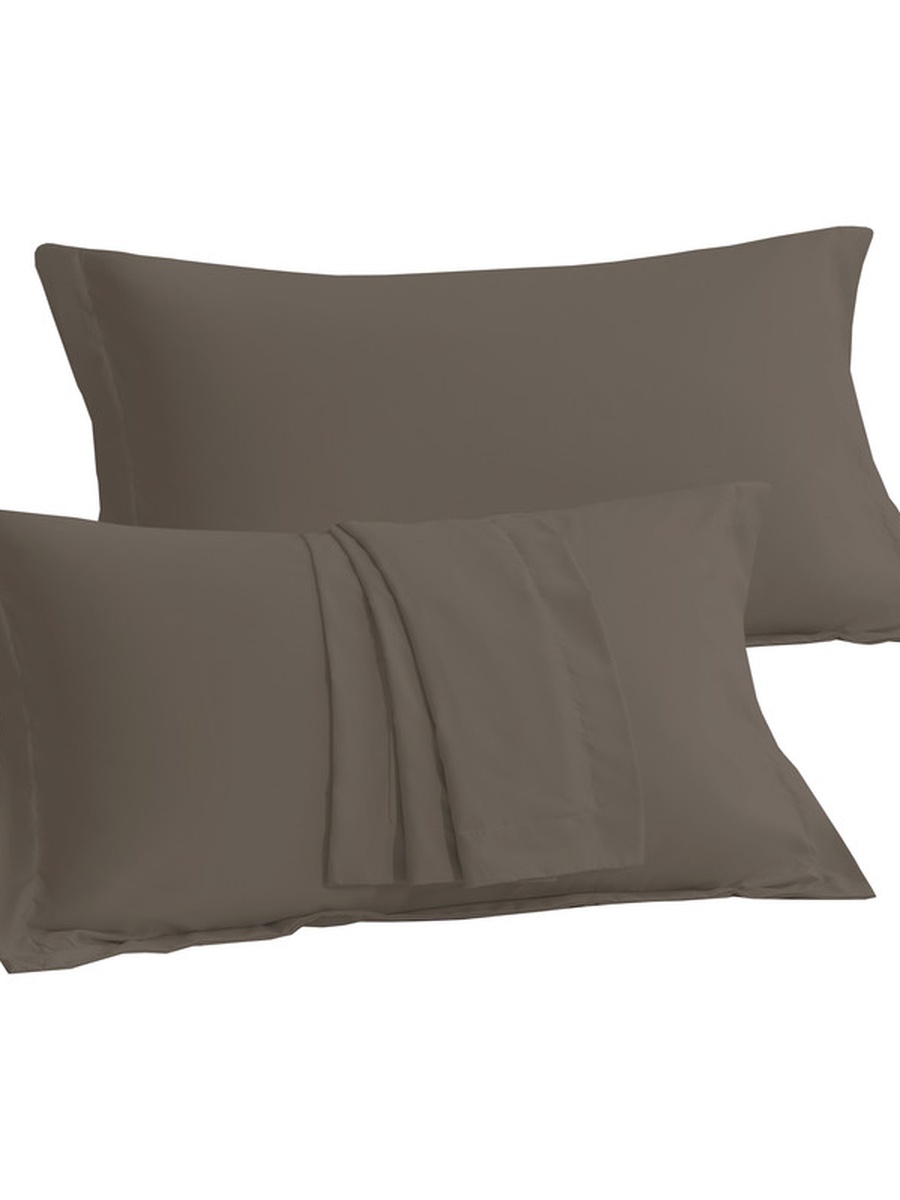 2- Piece Microfiber Pillowcase Set - 50x75 cm with Envelope Closure | Brown