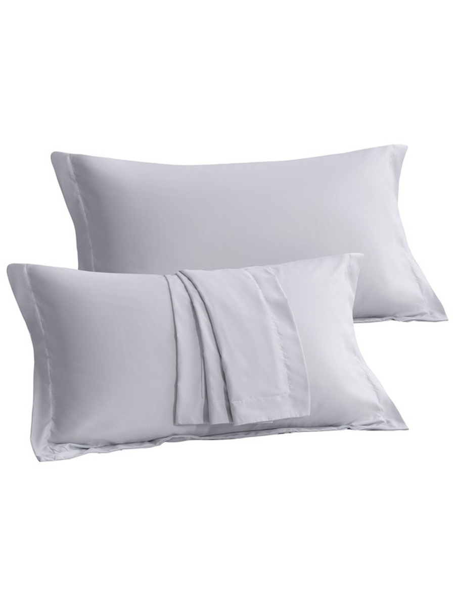 2- Piece Microfiber Pillowcase Set - 50x75 cm with Envelope Closure | Silver